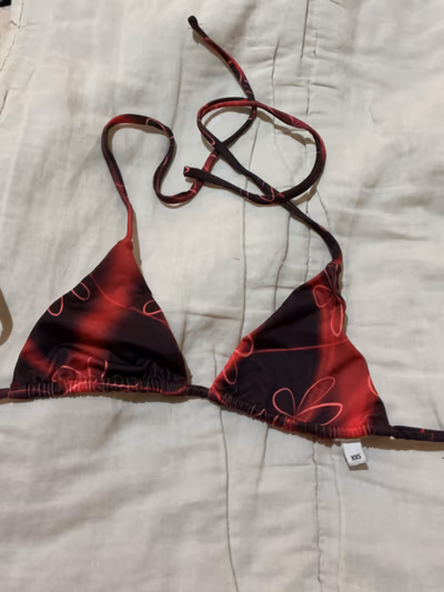 Red and Black Patterned Bikini — pre-loved on Thrifted.mt