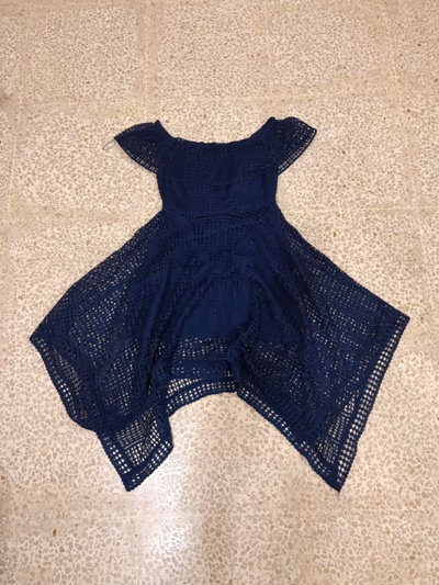 Navy Blue Lace Skater Dress by Love Triangle — pre-loved on Thrifted.mt
