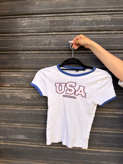 USA Track Field Ringer Tee