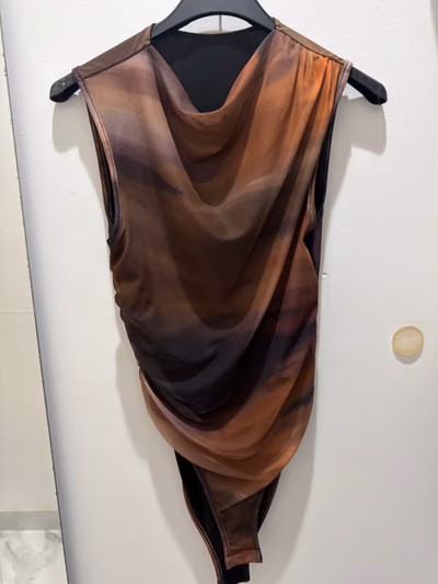 Ruched cowl neck bodysuit by SHEIN — pre-loved on Thrifted.mt