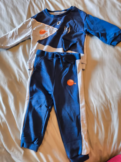 Kids shark motif loungewear set by Primark — pre-loved on Thrifted.mt