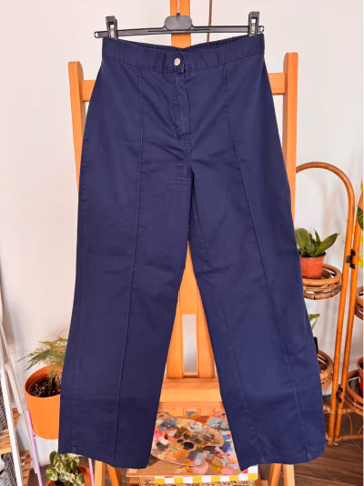Pantalones vintage azul marino con cintura elástica — pre-loved on Thrifted.mt