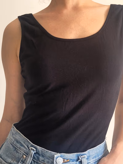 Basic Black Scoop Neck Bodysuit
