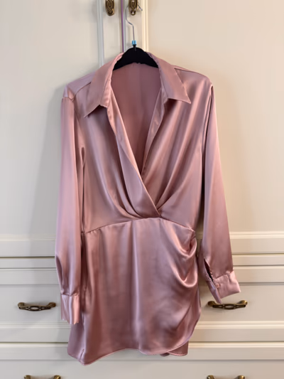 Satin Pink Wrap Dress by ZARA — pre-loved on Thrifted.mt
