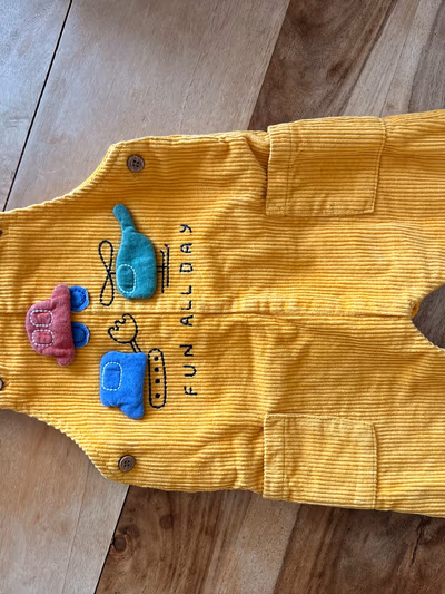Next baby yellow corduroy overalls by Next — pre-loved on Thrifted.mt