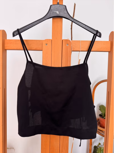 TopShop Black Cami Top with Side Splits by Topshop — pre-loved on Thrifted.mt