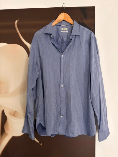 AllSaints Blue Cotton Long Sleeve Shirt by AllSaints — pre-loved on Thrifted.mt