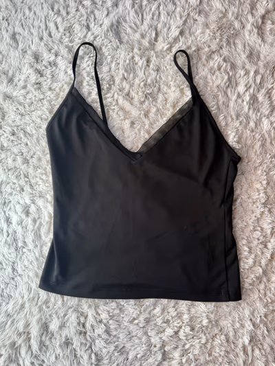 Black Zara Satin Tank Top by Zara — pre-loved on Thrifted.mt
