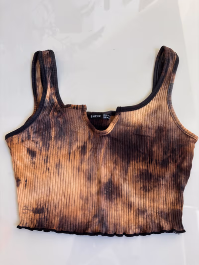 Ribbed Tie-Dye Crop Top by SHEIN — pre-loved on Thrifted.mt