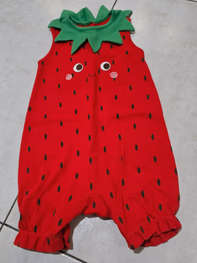 Baby Strawberry Pattern Romper by Mothercare — pre-loved on Thrifted.mt