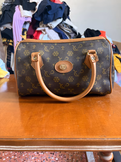 Brown Patterned Monogram Handbag — pre-loved on Thrifted.mt