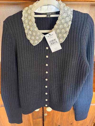 Black pearl collared cardigan by Next — pre-loved on Thrifted.mt