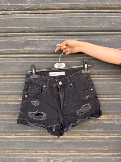 Bershka Distressed Denim Shorts