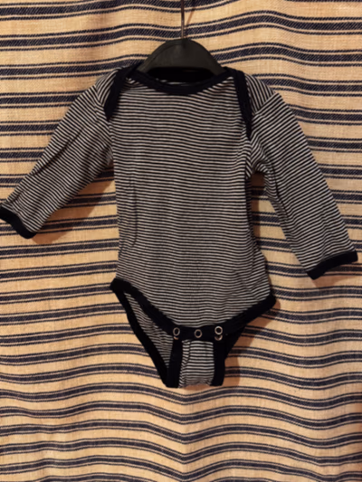 Striped long sleeve baby bodysuit by Jako-O — pre-loved on Thrifted.mt