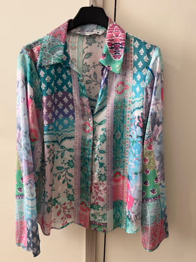 Colourful Patterned Button Up Shirt by ZARA — pre-loved on Thrifted.mt