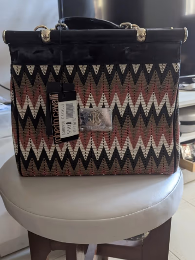 Roberto Cavalli Zigzag Pattern Handbag by Roberto Cavalli — pre-loved on Thrifted.mt