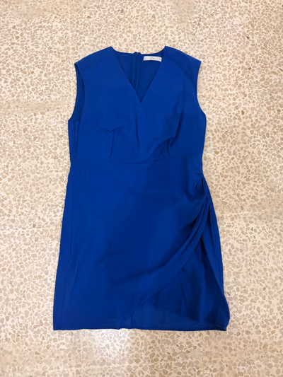 Blue sleeveless wrap mini dress by Mango — pre-loved on Thrifted.mt