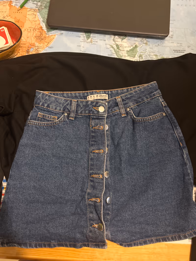 Blue Denim Button Mini Skirt by Denim Co. — pre-loved on Thrifted.mt
