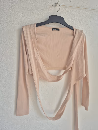 Ribbed Knit Tie Front Cardigan by SHEIN — pre-loved on Thrifted.mt