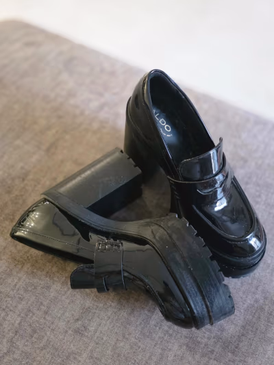 ALDO Black Patent Platform Loafers by ALDO — pre-loved on Thrifted.mt