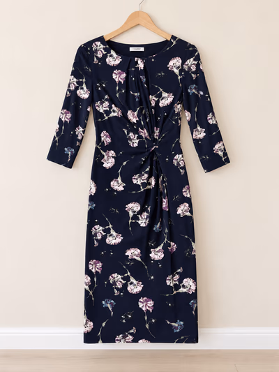 Floral print midi tea dress by M&S — pre-loved on Thrifted.mt