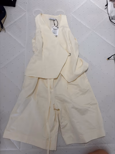 Mango Cream Playsuit Coord Set by Mango — pre-loved on Thrifted.mt