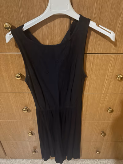 Black eyelet sleeveless summer dress — pre-loved on Thrifted.mt