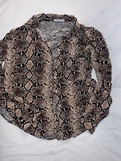 Snake print button up shirt by Alcott — pre-loved on Thrifted.mt