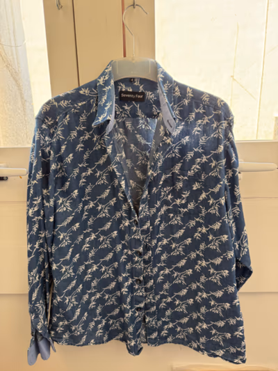 Patterned Blue Long Sleeve Shirt by Seventy Four — pre-loved on Thrifted.mt