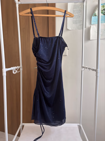 Cider navy glitter cowl dress by Cider — pre-loved on Thrifted.mt
