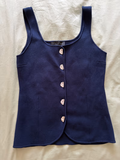 Navy Button Up Tank Top by Zara — pre-loved on Thrifted.mt