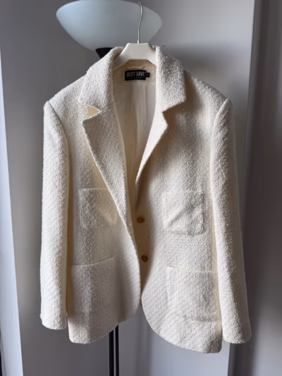 Cream Boucle Knit Blazer by MUST HAVE — pre-loved on Thrifted.mt