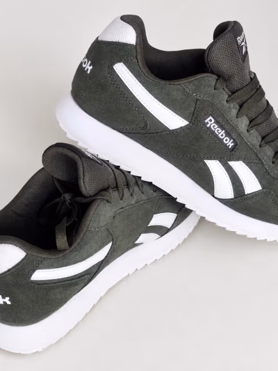 Reebok Olive Green Suede Trainers - by Reebok — pre-loved on Thrifted.mt