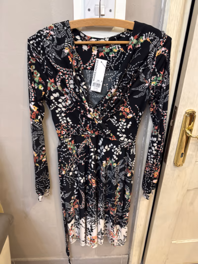 Floral Long Sleeve Wrap Dress by Warehouse — pre-loved on Thrifted.mt