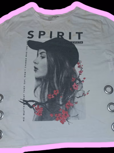 2019 Tally Weijl Graphic Tee with Open Side by Tally Weijl — pre-loved on Thrifted.mt