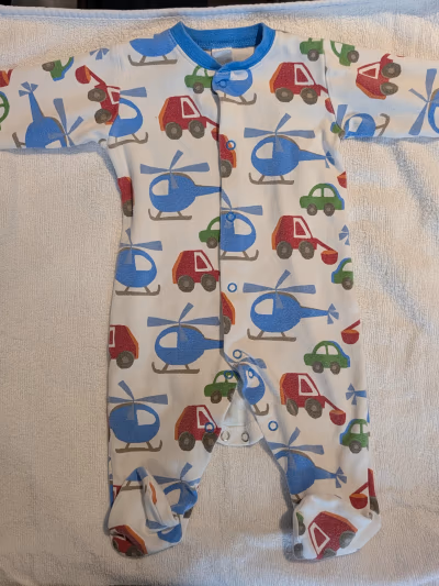 Baby Boys Vehicle Print Sleepsuit by Next — pre-loved on Thrifted.mt