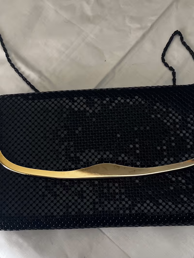 Black Mesh sequin Evening Clutch Bag by Shilton — pre-loved on Thrifted.mt