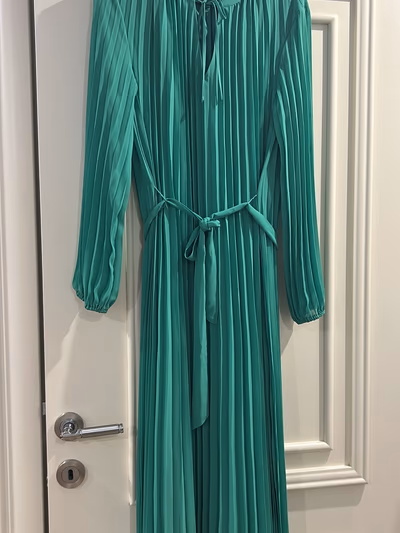 M&S Green Pleated Midi Dress by M&S — pre-loved on Thrifted.mt