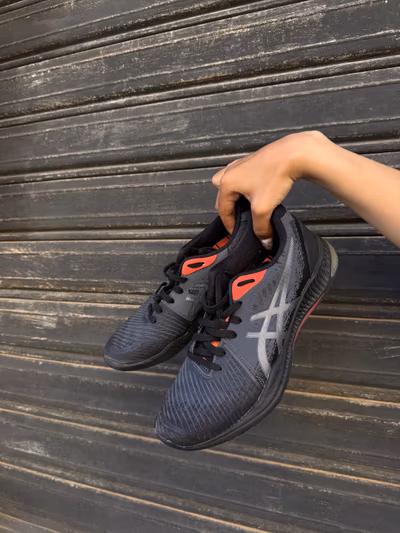 ASICS Netball Black & Coral Trainers