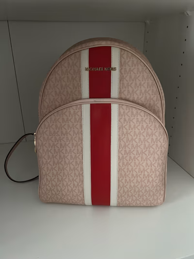 Michael Kors Monogram Stripe Backpack by Michael Kors — pre-loved on Thrifted.mt