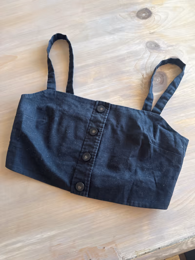 Sezane black button-front top by Sezane — pre-loved on Thrifted.mt