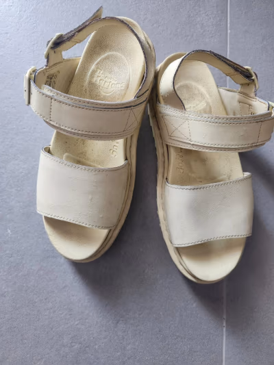 Dr. Martens Cream Platform Sandals by Dr. Martens — pre-loved on Thrifted.mt