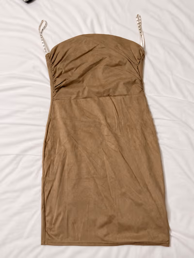 Missguided Dress Size 8 Camel Colour by Missguided — pre-loved on Thrifted.mt