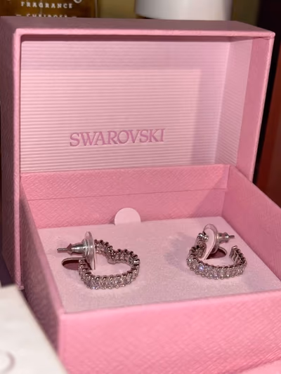 Swarovski Silver Heart Earrings by Swarovski — pre-loved on Thrifted.mt