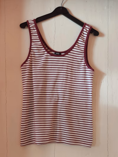 Regata listrada de malha de algodão by Iwie — pre-loved on Thrifted.mt
