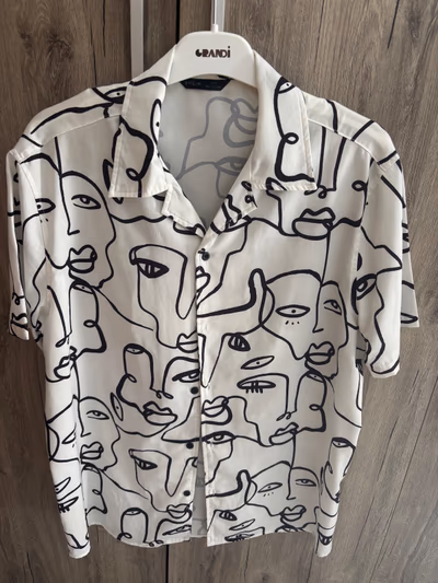 Abstract Face Print Shirt by SHEIN — pre-loved on Thrifted.mt