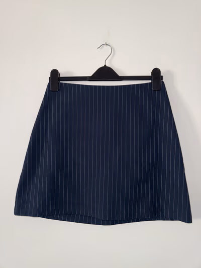 Navy Pinstripe Mini Skirt by Monki — pre-loved on Thrifted.mt