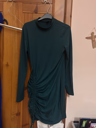 Dark Green Ruched Mini Dress by SHEIN — pre-loved on Thrifted.mt