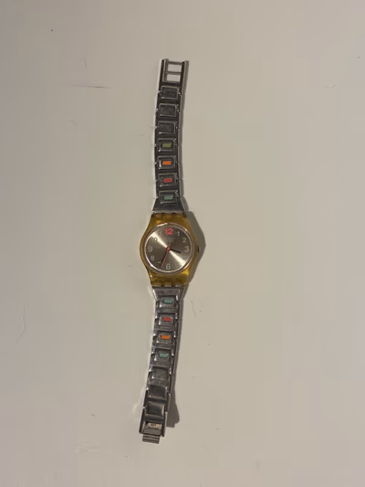 Vintage Swatch watch, multicoloured links by Swatch — pre-loved on Thrifted.mt