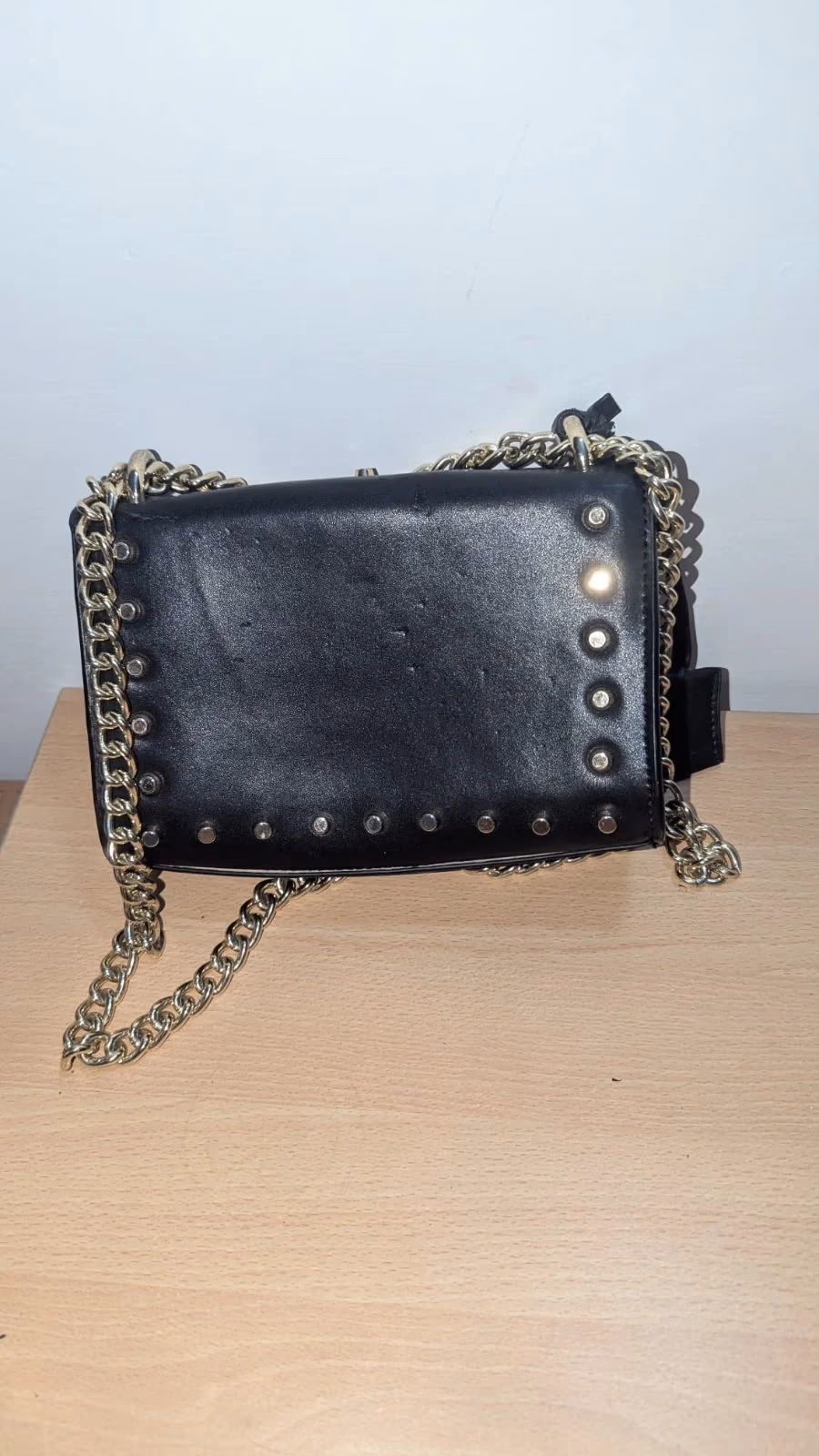 Black studded chain shoulder bag, photo 3